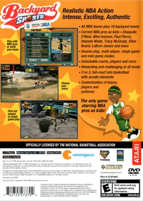 Backyard Sports - Basketball 2007 box cover back